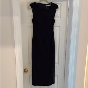 Zara Elegant Black Sleeveless Long Dress One Side Cut - Outs Medium